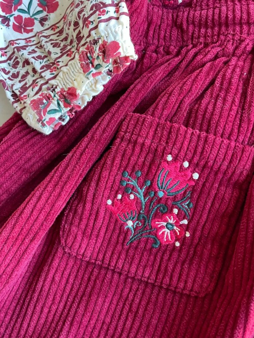 Entire Closet $5! SerGent Major Girl's Corduroy Jumper Dress w/ Peter Pan Collar - Picture 5 of 11